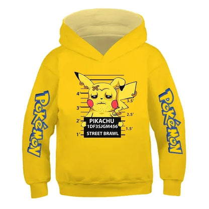 New Autumn 4-14 Years Kids Cotton Pokemon Hoodies Pikachu