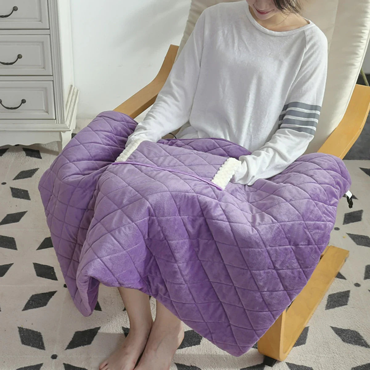 Electric Heater Blanket USB Cordless Heated Blanket Washable