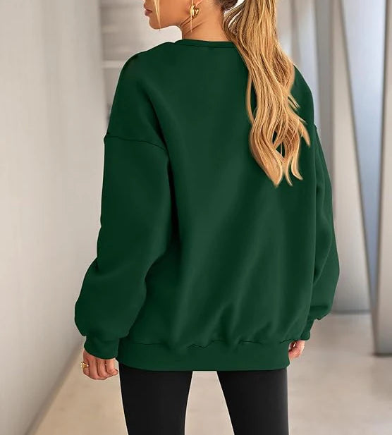 Plus Size Solid Color Sweatshirt, Casual Long Sleeve Crew Neck