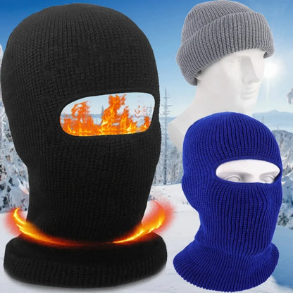 Winter Knitted Full Beanies Balaclava Hat Outdoors Men Women