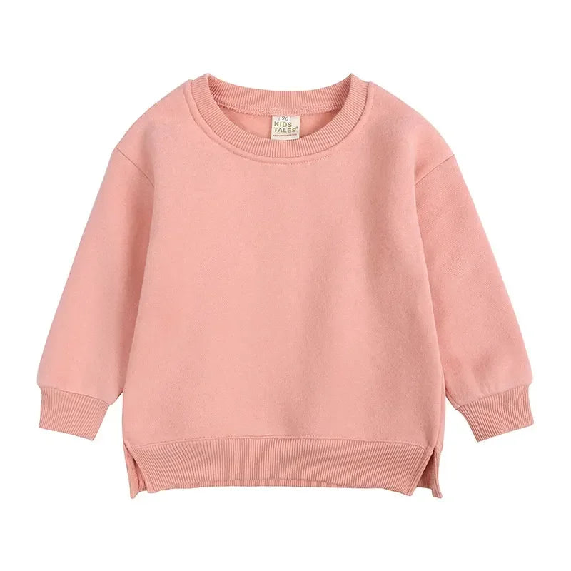 Fashion Solid Color Kids Clothes Boys Sweatshirt Cotton Long