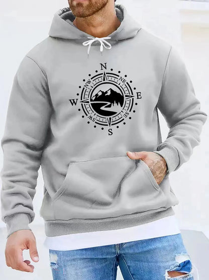 Men's autumn and winter casual fashionable loose hooded