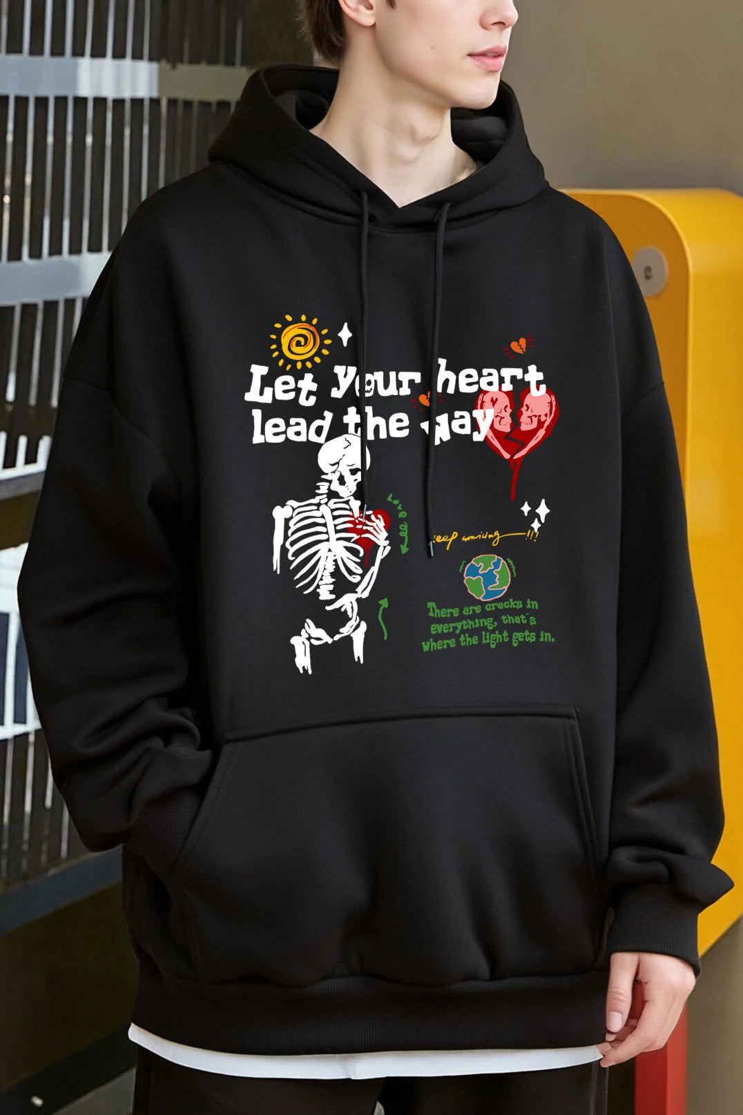 Let Your Heart Lead The Way Print Mens Hoodies Fashion