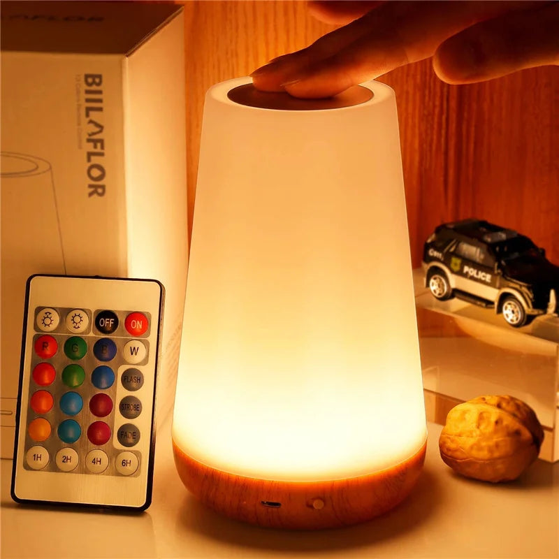 Changing Night Light RGB Remote Control Touch Dimmable Lamp