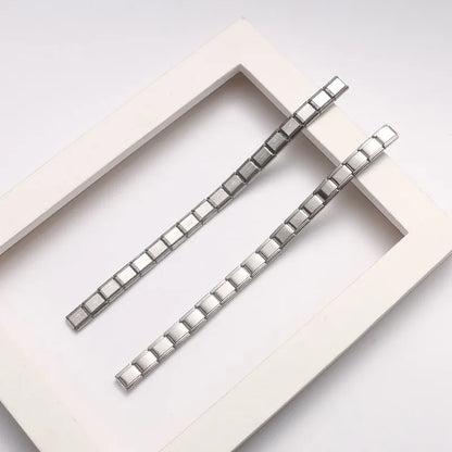 Simple Bangles Italian Links Stainless Steel 9mm Width