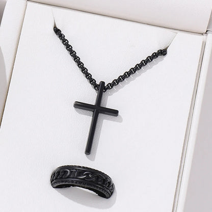 Men Fashion Personality Simple Black Stainless Steel Non Fading