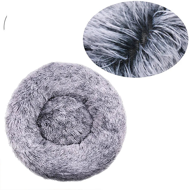 Round Pet Bed for Large Dog Bed Super Soft Cat Bed Long Plush