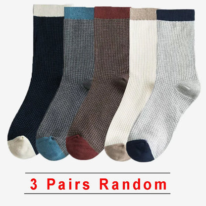 High-quality Harajuku Socks Men's mid-calf socks double-needle