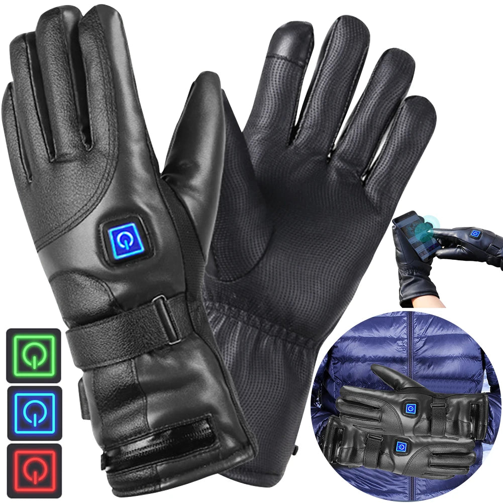 Winter Gloves Rechargeable Heating Gloves Outdoor Riding Skiing