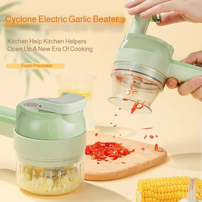Multifunctional Vegetable Cutter, Chili Ring Chopper, Scallion Chopper, Ginger Mincer, Garlic Slicer, Electric Garlic Grinder