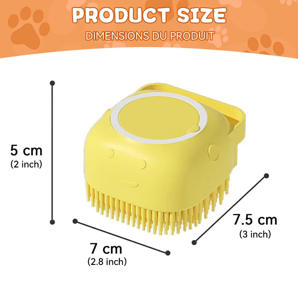 Dog Bathing Brush Pet Massage Brush Shampoo Dispenser