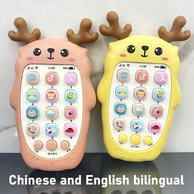 Baby Phone Toys Bilingual Telephone Teether Music Voice Toy