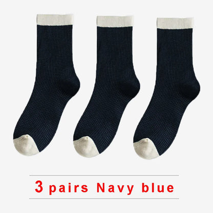 High-quality Harajuku Socks Men's mid-calf socks double-needle