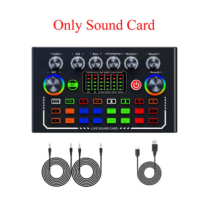 Live Sound Card Podcast Equipment With BM-800 Microphone