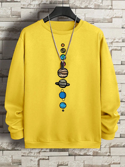 Planets In The Solar System Men Women Hoody Cartoon Crewneck