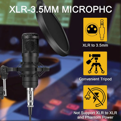 Live Podcast Equipment Set, with BM800 studio microphone, audio