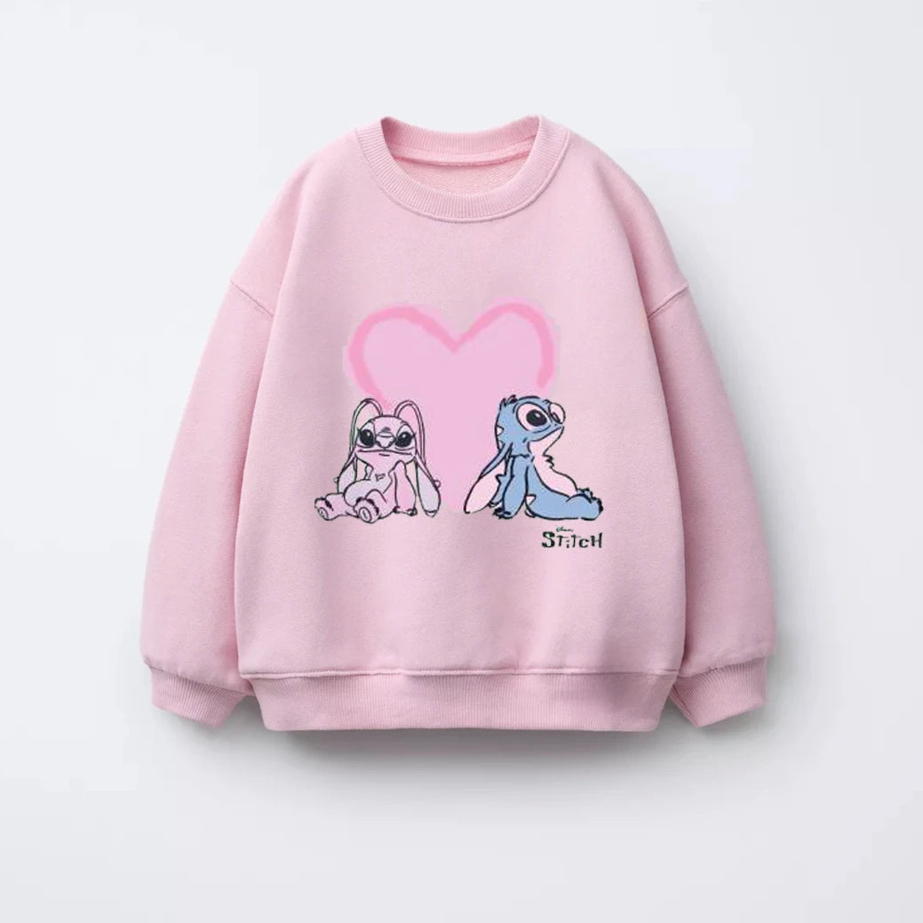 Spring New Stitch Print Sweatshirts Tops For Baby Girl Clothing