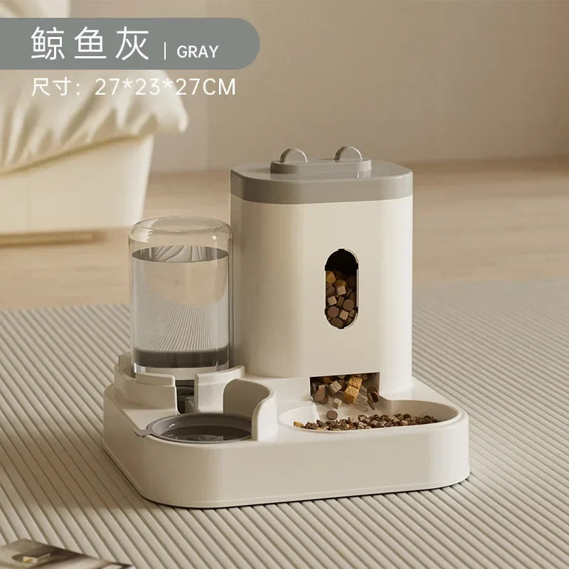 Automatic Feeder Dog Cat Food Bowl With Water Fountain Large