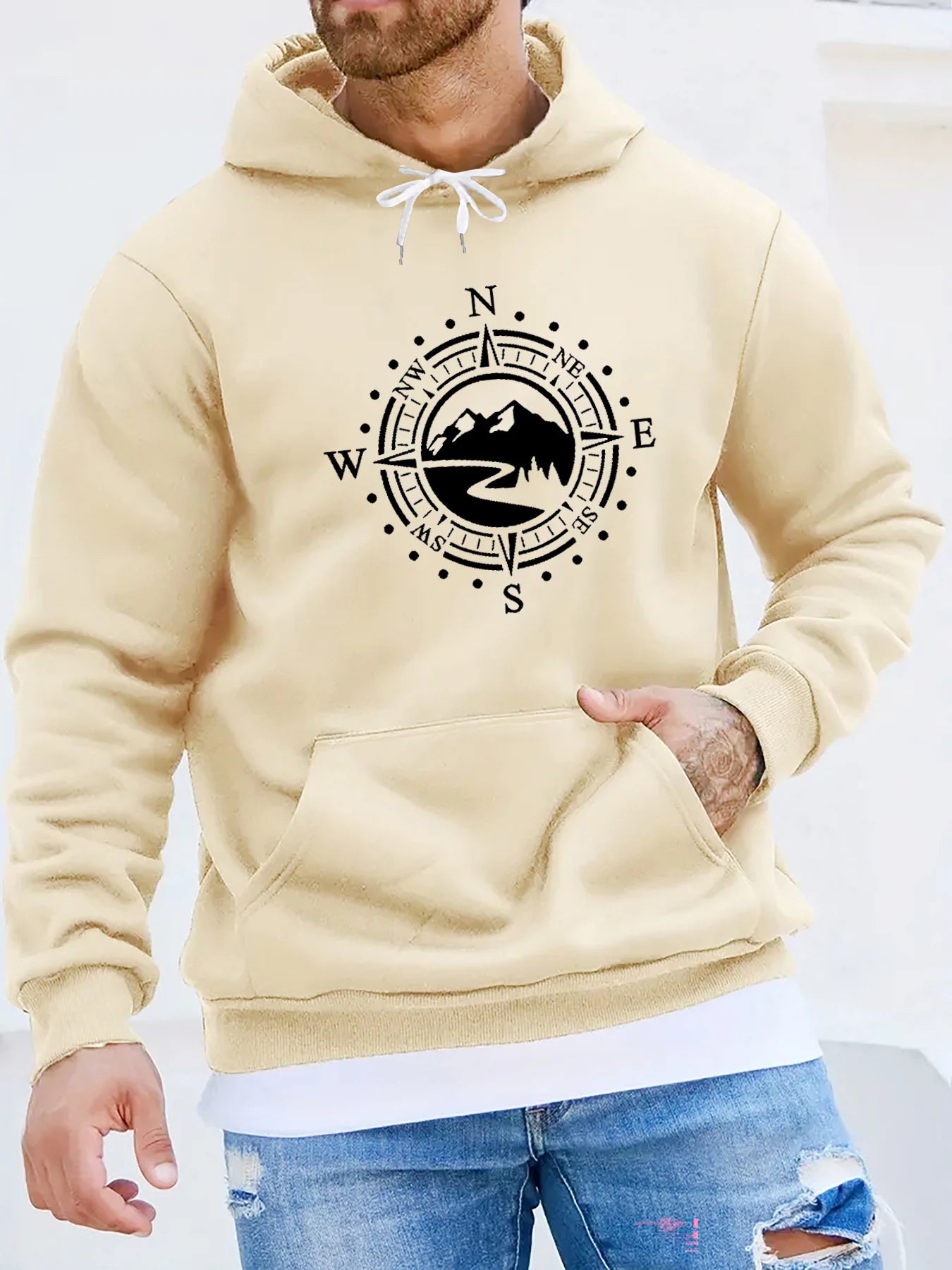 Men's autumn and winter casual fashionable loose hooded