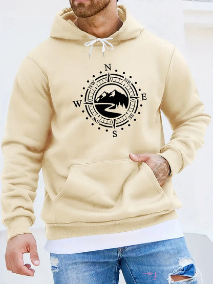 Men's autumn and winter casual fashionable loose hooded