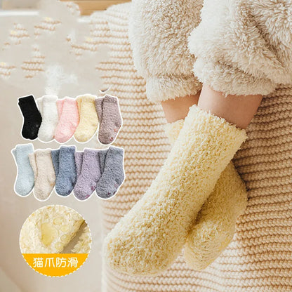 Winter Thick Newborn Socks Coral Fleece Warm Kids Leg Warmers