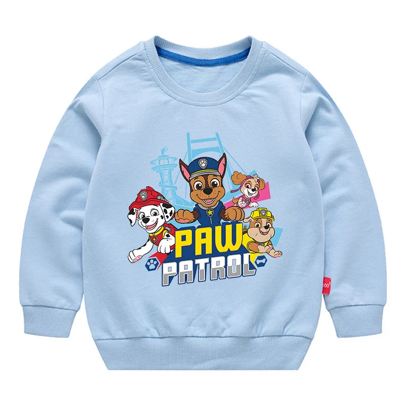 Paw Patrol Sweatshirt Cotton Kids Hoodies Cute Cartoon Crew