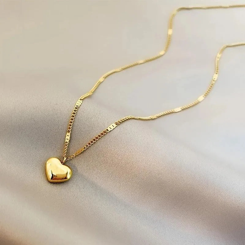 New Cross-border Couple Cavicle Chain Geometric Heart-shaped