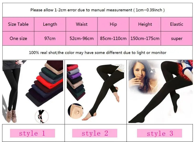 Autumn Winter Woman Thick Warm Leggings Candy Color B