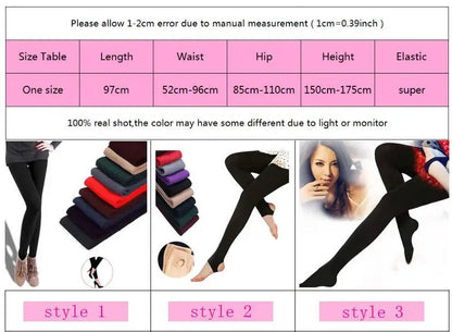 Autumn Winter Woman Thick Warm Leggings Candy Color B