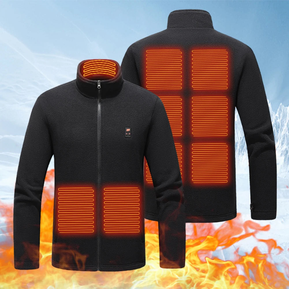 Heated Area Heated Jacket USB Charging Heated Zip Up Coat