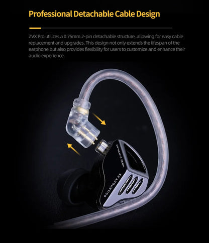KZ ZVX Pro Earphones Dynamic HIFI Bass Earbuds in Ear Monitor