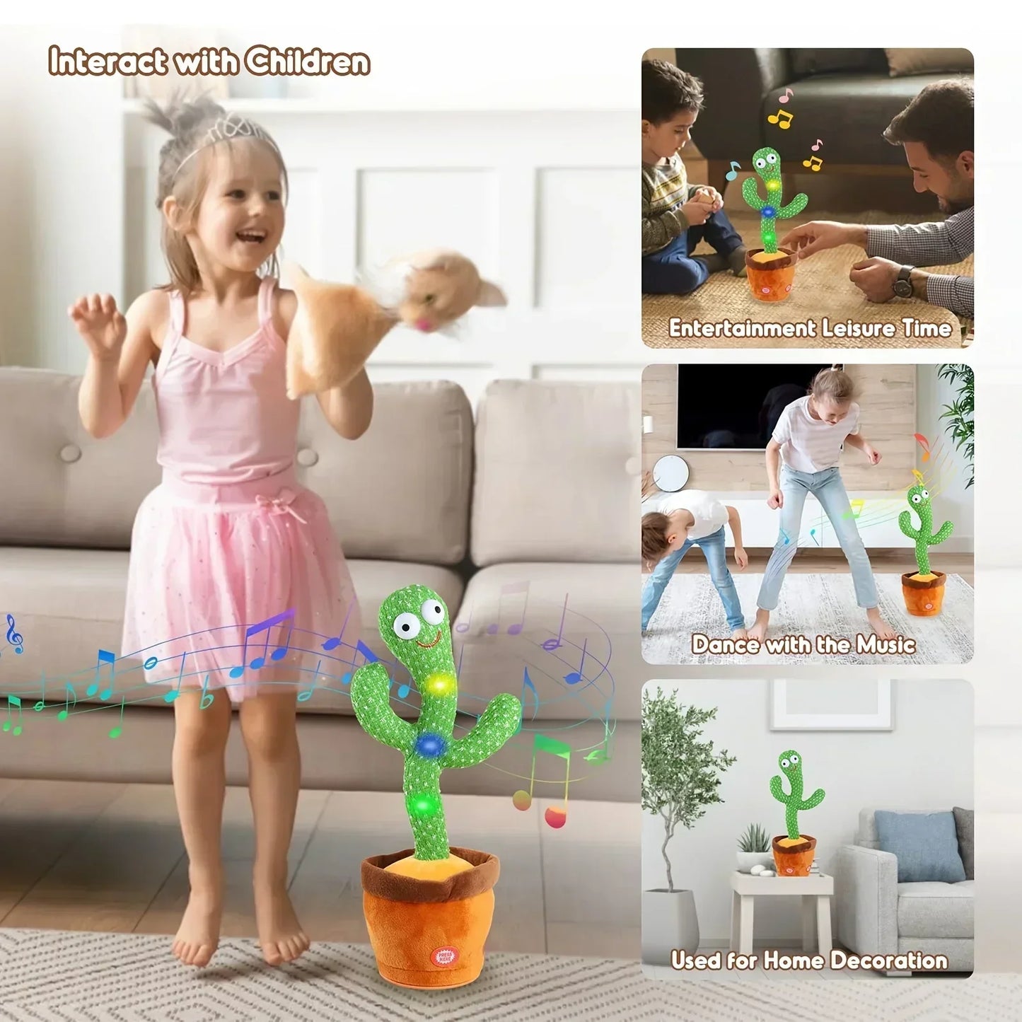 A Talking Cactus Toy That Can Be Charged Recorded and Repeated