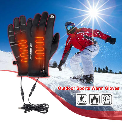 Heated Gloves Eletric Thermal Heat Gloves Winter Warm Skiing