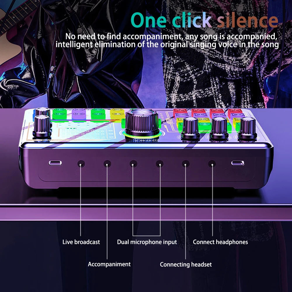 Professional Podcast Microphone SoundCard Kit Hi-Res SoundCard