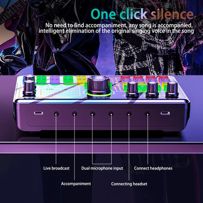 Professional Podcast Microphone SoundCard Kit Hi-Res SoundCard