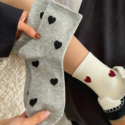 Woman Socks Autumn Winter Warm Breathable Sock Cute Heart