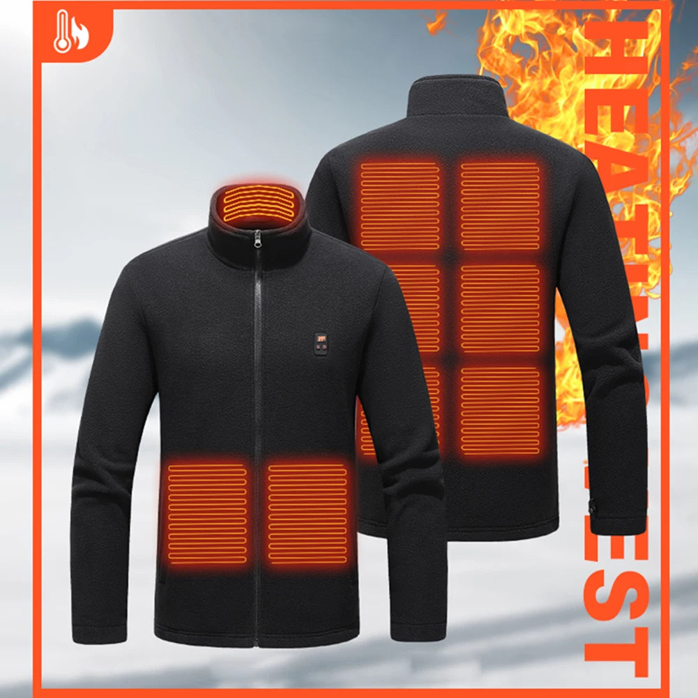 Heated Area Heated Jacket USB Charging Heated Zip Up Coat