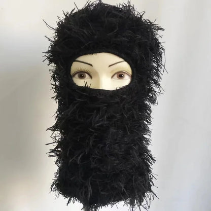 Full Face Cover Ski Mask Hat Balaclava Distressed Knitted Beanie