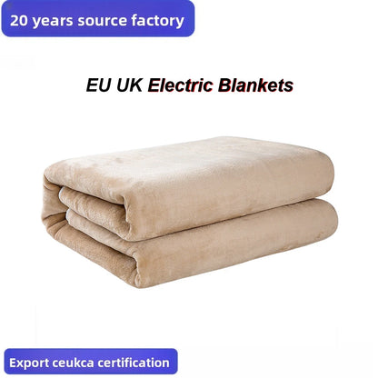 Khaki Heated Blanket with UK EU Plug Safety Certified Single