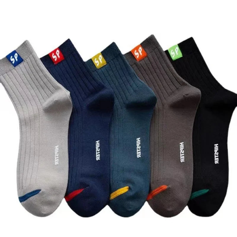 5 Pairs of Men's Cotton Blend Fashionable Low-cut Socks