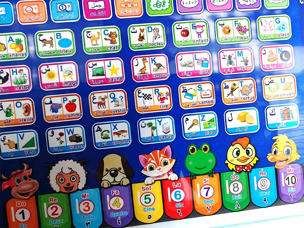 French Arabic Bilingual Voice Point Reading Machine Tablet Children's