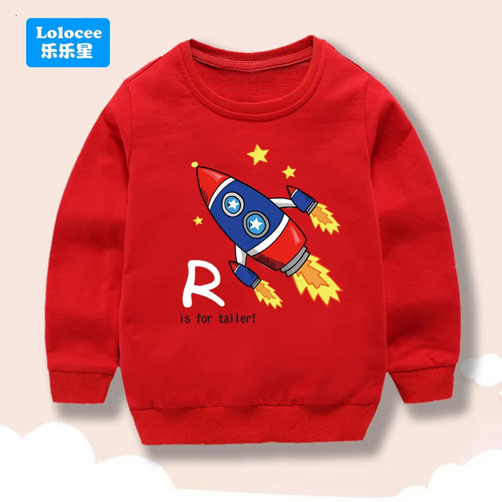 Off-Road Car Print Sweatshirts Long-sleeved Tops Boys Child