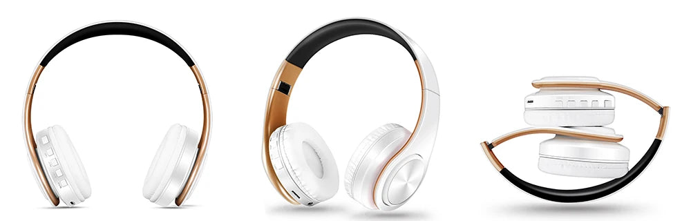 Men Gift Gold Wireless Headphones Bluetooth Earphone Stereo