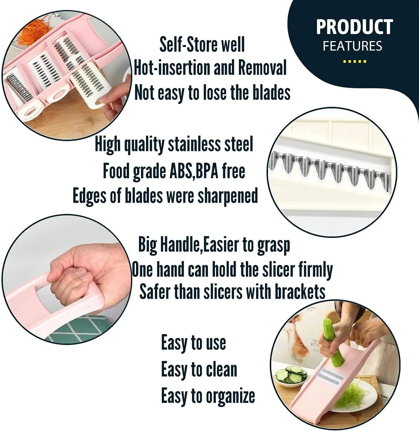 5 in 1 Multi-Functional Vegetable Chopper Onion Chopper Food Chopper Kitchen Mandoline Slicer Veggie Dicer Cutter