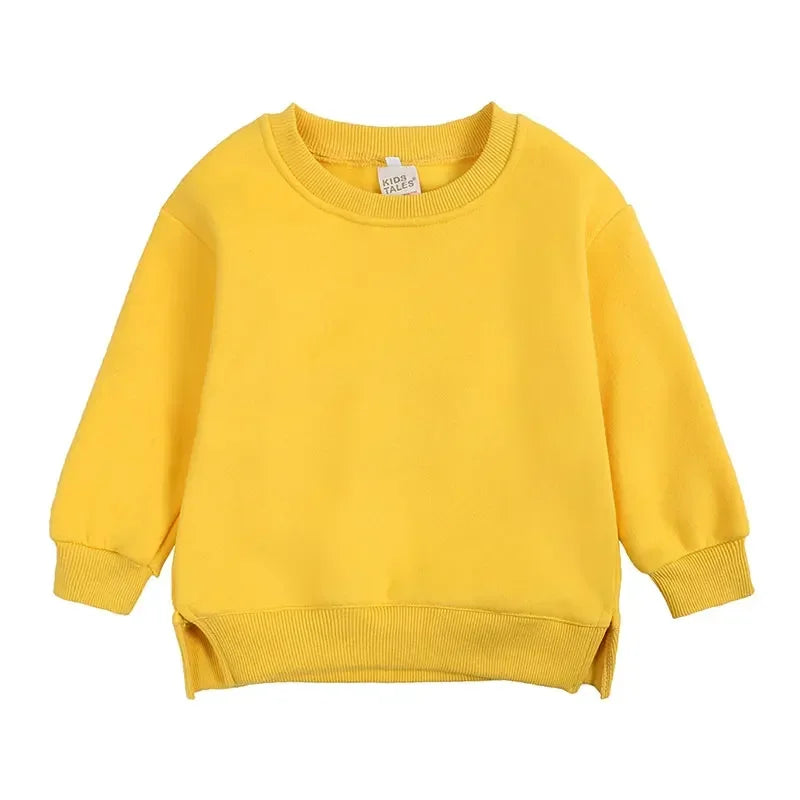 Fashion Solid Color Kids Clothes Boys Sweatshirt Cotton Long