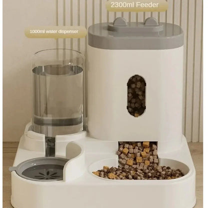 Automatic Feeder Dog Cat Food Bowl With Water Fountain Large