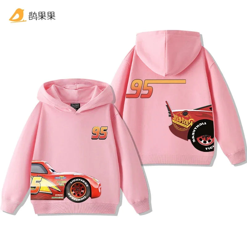 Cars Lightning McQueen Fun Printed Kids Boys Girls Hooded
