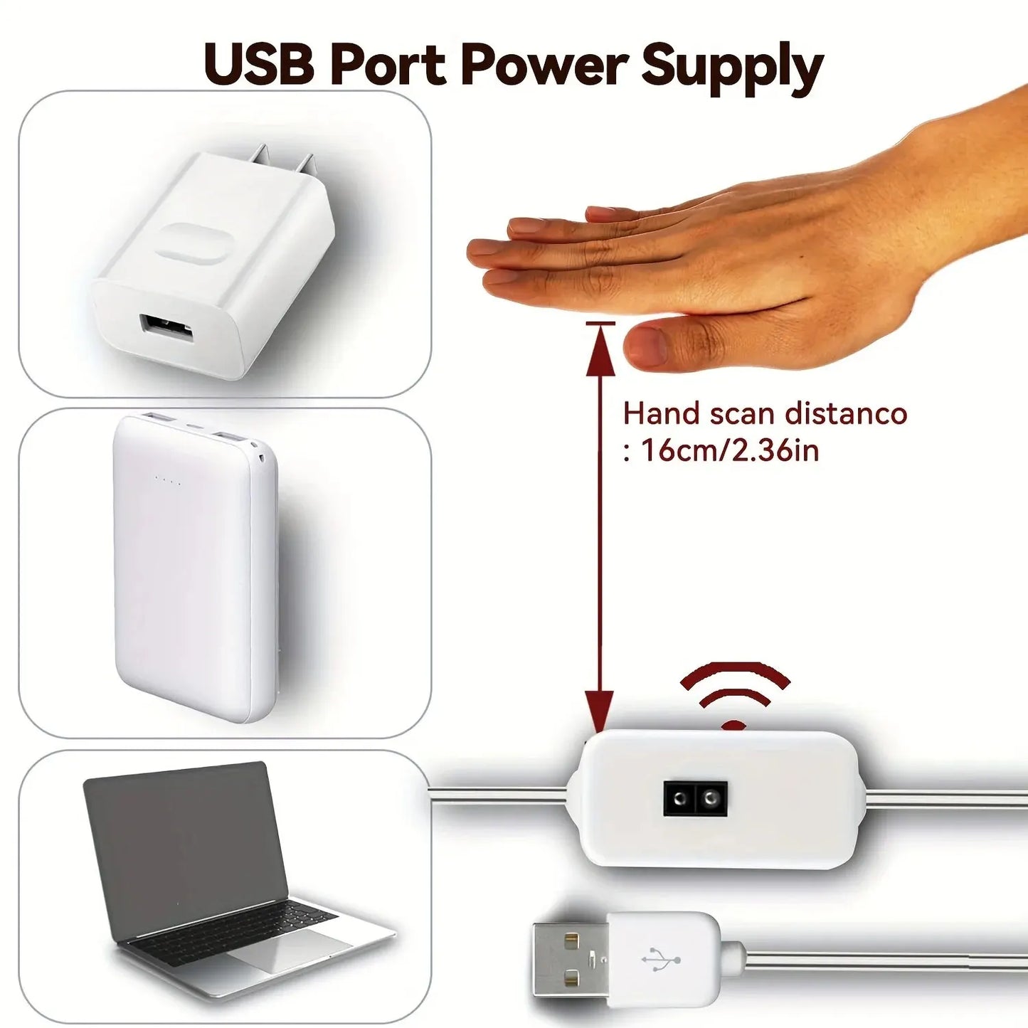 Night Lights Lamp USB Gesture Sensor Dimmable  Strip Lights TV