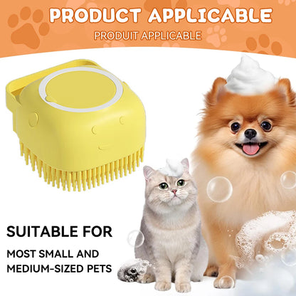 Dog Bathing Brush Pet Massage Brush Shampoo Dispenser