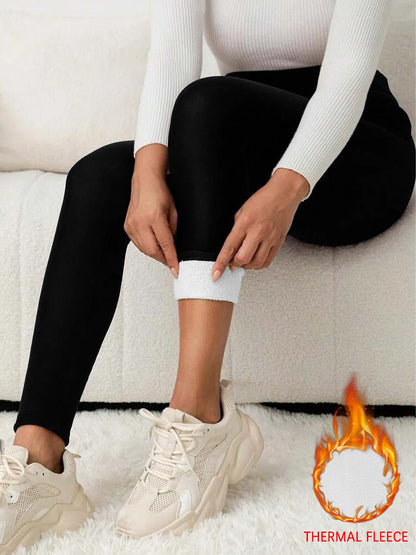 Winter thermal leggings with high waist and tummy control Women